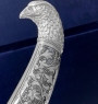 Серебряная двусторонняя сабля с гравировкой, чеканкой и горячей чернью "Персей-2" работа известного мастера Гаджи Абакарова - фото 7