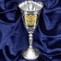 Серебряная рюмка для водки или коньяка с позолоченным гербом России "Символ-3" (объем 45 мл) - фото 1