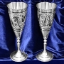 Набор серебряных бокалов "Антей" (2 шт) (объем 1 бокала 175 мл) - фото 1