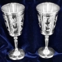 Набор серебряных рюмок для водки или коньяка "Листопад-2" (2 шт) (объем 1 рюмки 50 мл) - фото 1