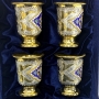 Набор серебряных стопок для водки или коньяка "Горячая эмаль-2" (4 шт) (объем 1 стопки 50 мл) - фото 1