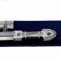 Серебряный двусторонний кинжал с гравировкой, чеканкой, чернением и каленым лезвием "Кардинал-2" - фото 1