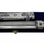 Серебряный двусторонний кинжал с гравировкой, чеканкой, чернением и каленым лезвием "Кардинал-2" - фото 2