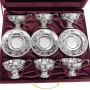 Набор серебряных чашек чайных с блюдцами "Байкал-2" (12 предметов) (объем 1 чашки 130 мл) - фото 2