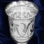 Серебряная стопка для водки или коньяка "Звездная-2" (объем 60 мл) - фото 1