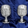 Набор серебряных бокалов для коньяка или бренди "Граф-4" (2 шт) (объем 1 бокала 120 мл) - фото 1