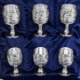 Набор серебряных бокалов для коньяка или бренди "Граф-4" (6 шт) (объем 1 бокала 120 мл) - фото 2
