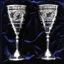 Набор серебряных рюмок для водки или коньяка "Композиция-2" (2 шт) - фото 1