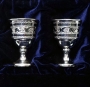 Набор серебряных рюмок для водки или коньяка "Идилия-2" (2 шт) (объем 1 рюмки 30 мл) - фото 1