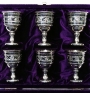 Набор серебряных рюмок для водки или коньяка "Идилия-2" (6 шт) (объем 1 рюмки 30 мл) - фото 1