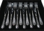 Серебряный набор столовых приборов "Лазурный-2" с чернением на 6 персон (24 предмета) - фото 4