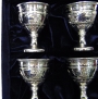 Набор серебряных рюмок для водки или коньяка "Идилия" (4 шт) (объем 1 рюмки 45 мл) - фото 1