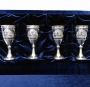 Набор серебряных рюмок для водки или коньяка "Бристоль-2" (4 шт) (объем 1 рюмки 30 мл) - фото 1