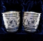 Набор серебряных стаканов "Кубачи-2" (2 шт) (объем 1 стакана 250 мл) - фото 1