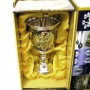 Серебряная рюмка для водки или коньяка с позолоченным гербом России "Патриарх"    - фото 2