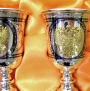 Набор серебряных рюмок для водки или коньяка с позолоченным гербом России "Патриарх" (2 шт) - фото 2