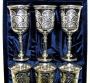 Набор серебряных рюмок для водки или коньяка "Мозаика" (6 шт) - фото 2