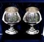 Набор серебряных бокалов для коньяка "Граф-3" (2 шт) (объем 1 бокала 180 мл) - фото 1