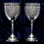Набор серебряных бокалов "Камелот" (2 шт) (объем 1 бокала 150 мл) - фото 1