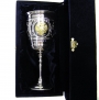 Серебряный бокал с позолоченным гербом России "Патриарх" (объем 1 бокала 310 мл) - фото 1