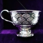 Серебряная чашка с блюдцем чайная "Кристалл-2" (2 предмета) (объем 180 мл) - фото 1