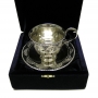 Серебряная чашка с блюдцем кофейная "Кристалл" (объем 130 мл) - фото 1