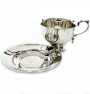 Серебряная чашка чайная с блюдцем "Аристократ" (2 предмета) (объем 200 мл) - фото 1