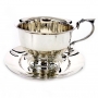 Набор серебряных чашек чайных с блюдцами "Аристократ" (2 шт, 4 предмета) (объем 1 чашки 200 мл) - фото 1