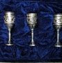 Набор серебряных рюмок для водки или коньяка "Композиция" (6 шт) (объем 1 рюмки 30 мл) - фото 1