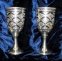 Набор серебряных рюмок для водки или коньяка "Чешуя-4" (2 шт) - фото 1