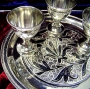 Набор серебряных рюмок для водки или коньяка с подносом "Граф" (4 предмета) - фото 2