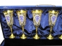 Эксклюзивный набор серебряных бокалов с золотым покрытием и горячей эмалью "Микеланджело" (авторская работа) - фото 3