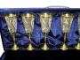 Эксклюзивный набор серебряных бокалов с золотым покрытием и горячей эмалью "Микеланджело" (авторская работа) - фото 4