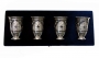 Набор серебряных стопок для водки или коньяка "Рождество-4" (4 шт) - фото 1