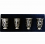 Набор серебряных стопок для водки или коньяка "Рандеву" (4 шт) (объем 1 стопки 50 мл) - фото 1