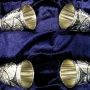Серебряный набор стопок для водки или коньяка "Чешуя" (4 шт) (объем 1 стопки 50 мл) - фото 1