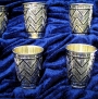 Набор серебряных стопок для водки или коньяка "Кристалл" (6 шт) (объем 1 стопки 50 мл) - фото 2