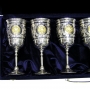 Набор серебряных бокалов с позолоченным гербом России "Патриарх-3" (6 шт) - фото 1