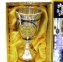 Серебряная рюмка для водки или коньяка с позолоченным гербом России "Патриарх-3"     - фото 1