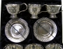 Набор серебряных чайных чашек с блюдцами "Камелот" (6 шт) - фото 1