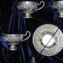 Уникальный серебряный чайный сервиз ручной работы "Иллюзия" (16 предметов) - фото 4