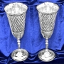 Набор серебряных бокалов "Листопад" (2 шт) (объем 1 бокала 180 мл) - фото 1