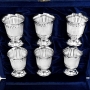 Набор серебряных стопок для водки или коньяка "Белоснежка" (6 шт) (объем 1 стопки 45 мл) - фото 1