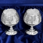 Набор серебряных бокалов для коньяка "Виллис" (2 шт) (объем 1 бокала 180 мл) - фото 1