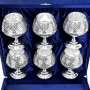 Набор серебряных бокалов для коньяка "Виллис" (6 шт) (объем 1 бокала 180 мл) - фото 1
