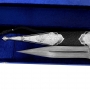 Эксклюзивный кинжал "Легенда-2" с дамасской сталью, авторская работа Тимура Даудова, использованы серебро, 30 черных бриллиантов, цитрин, кожа электрического ската - фото 3
