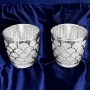 Набор серебряных стаканов "Фантазия-3" (2 шт) (объем 1 стакана 230 мл) - фото 1