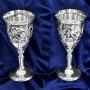 Набор серебряных рюмок для водки или коньяка "Весна-3" (2 шт) (объем 1 рюмки 45 мл) - фото 1