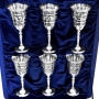Набор серебряных рюмок для водки или коньяка "Весна-4" (6 шт) (объем 1 рюмки 50 мл) - фото 1