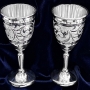 Набор серебряных рюмок для водки или коньяка "Композиция-3" (2 шт) (объем 1 рюмки 35 мл) - фото 1